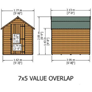 Shire Wooden Pressure Treated Super Value Overlap Single Door 7x5 Garden Life Stores