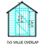 Shire Wooden Pressure Treated Super Value Overlap Single Door 7x5 Garden Life Stores