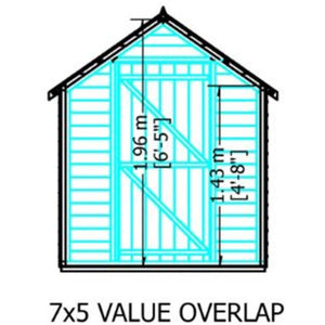 Shire Wooden Pressure Treated Super Value Overlap Single Door 7x5 Garden Life Stores