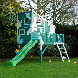 Shire Command Post with Platform Playhouse + Slide 6x4