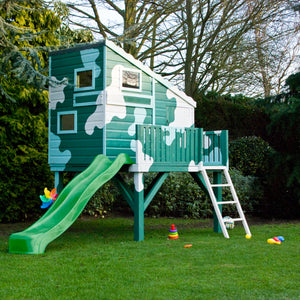 Shire Command Post with Platform Playhouse + Slide 6x4