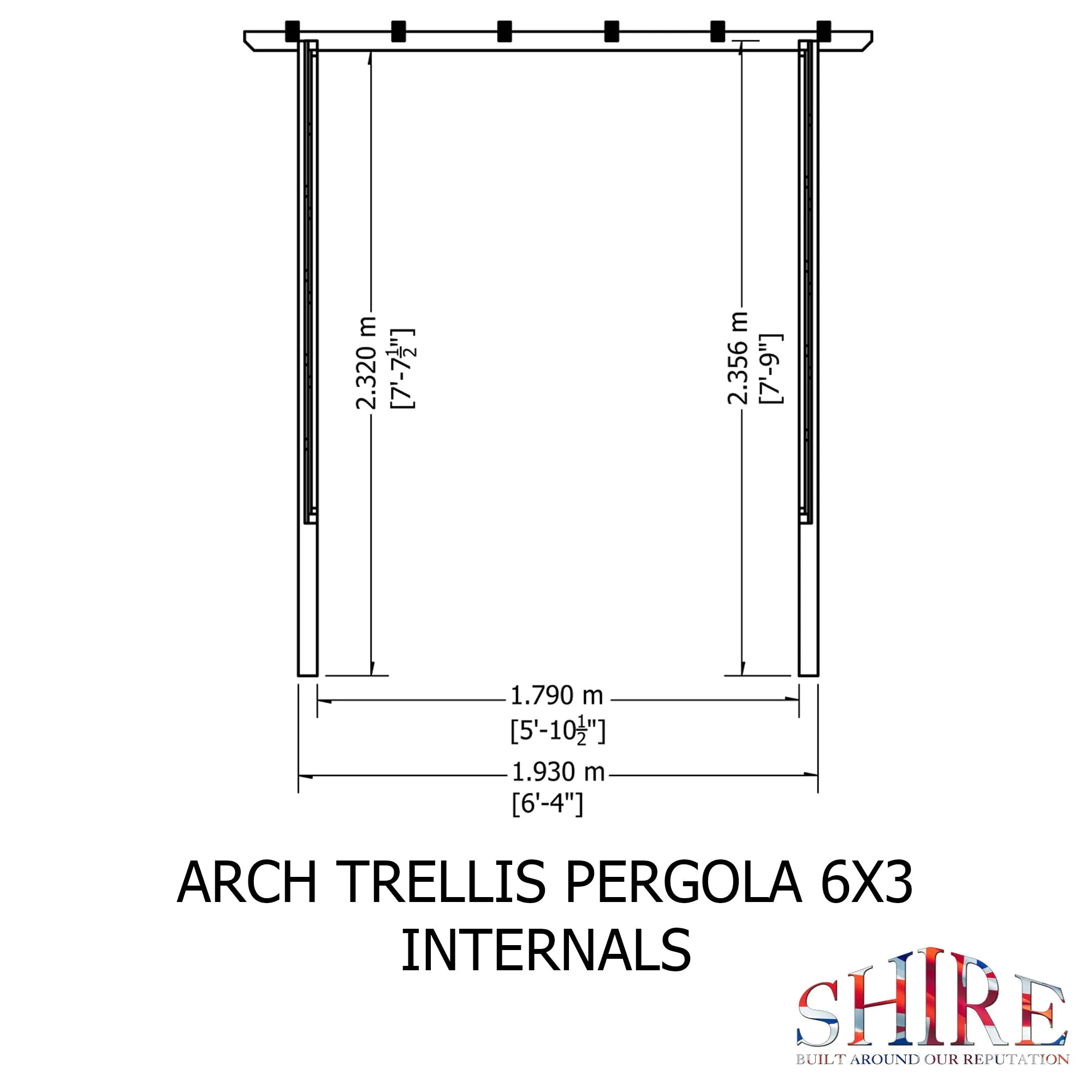 SHIRE ARCH TRELLIS PRESSURE TREATED PERGOLA 6x3