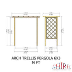 SHIRE ARCH TRELLIS PRESSURE TREATED PERGOLA 6x3