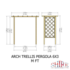 SHIRE ARCH TRELLIS PRESSURE TREATED PERGOLA 6x3