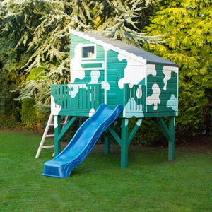 Shire Command Post with Platform Playhouse + Slide 6x4