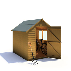 Shire Overlap Dipped Apex Wooden Garden Shed with window 7x5 - Garden Life Stores. 