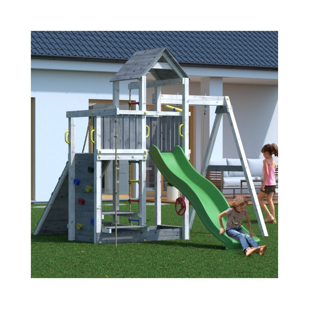 Shire Activer Grey and White Wooden Climbing Frame