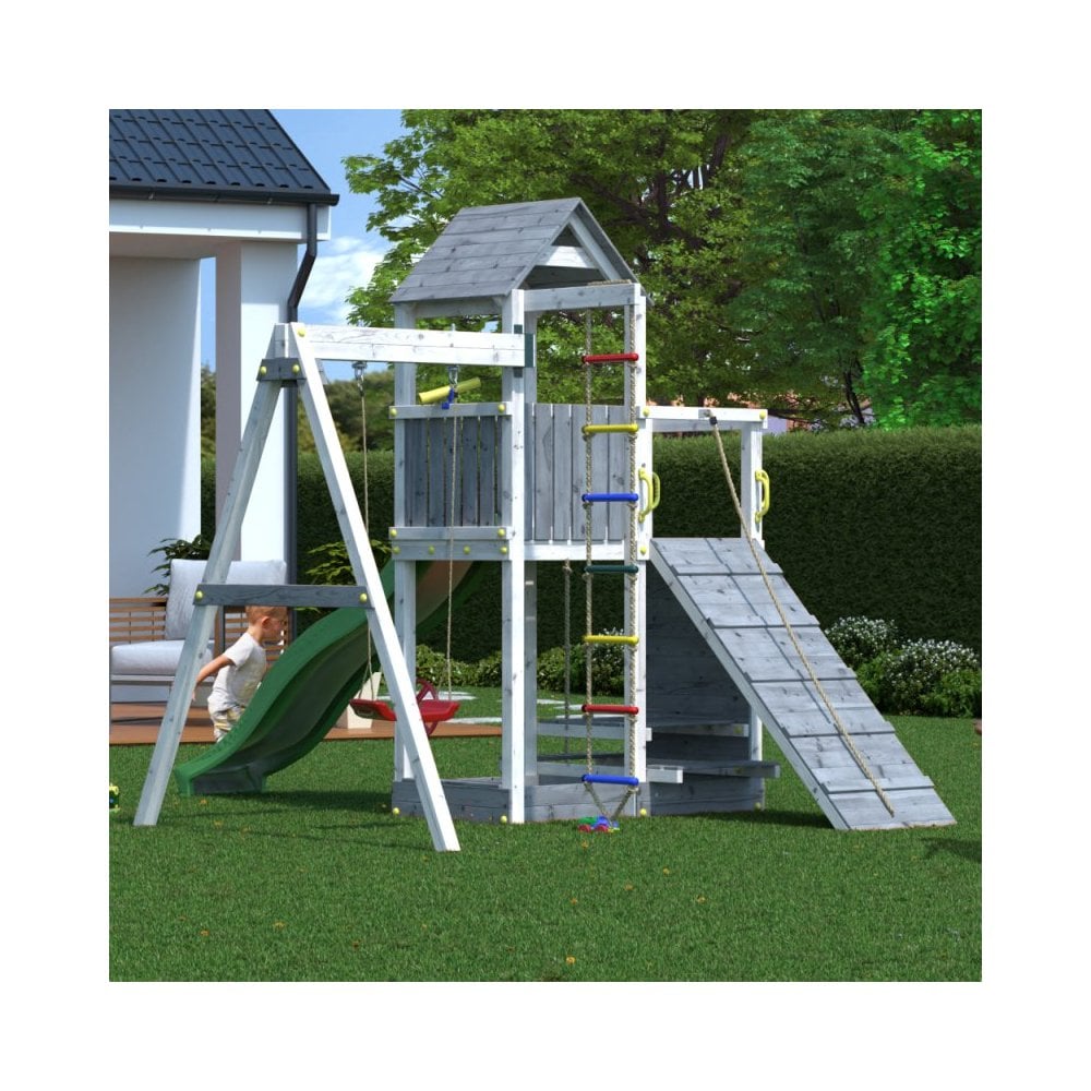 Shire Activer Grey and White Wooden Climbing Frame