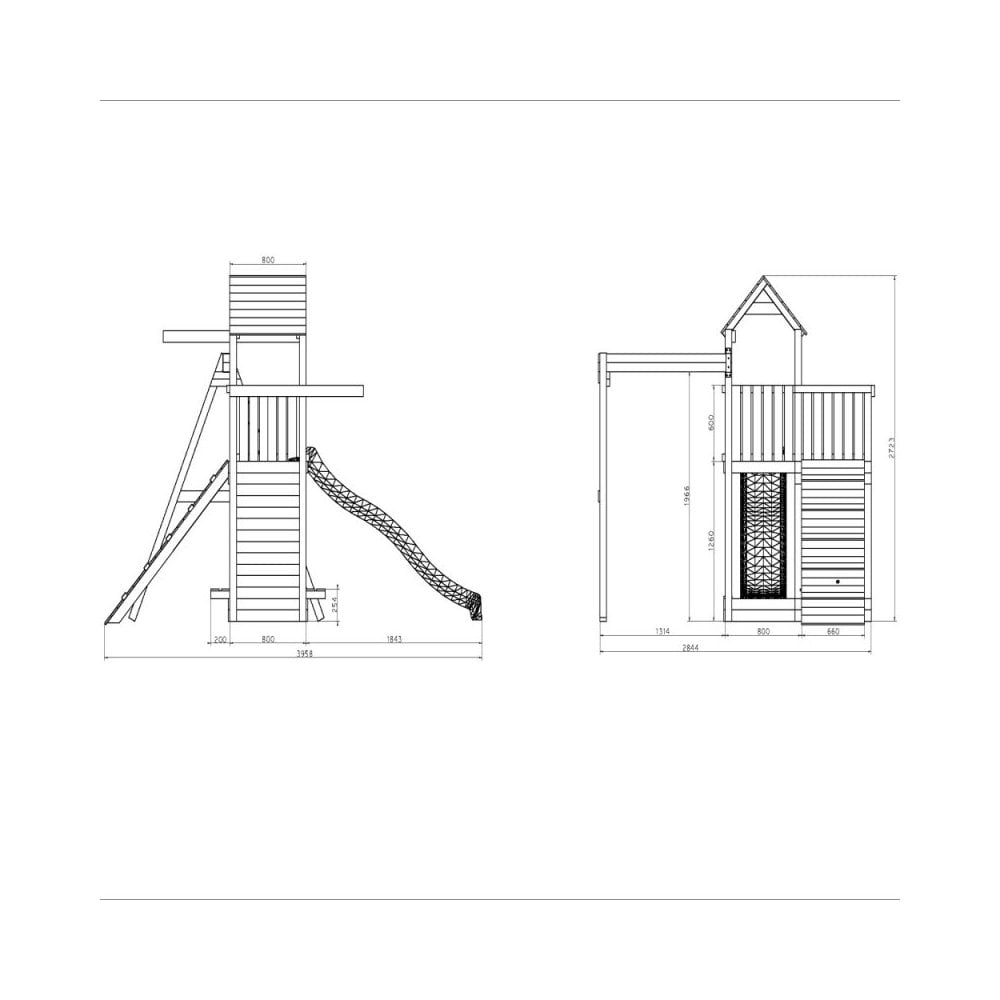 Shire Activer Grey and White Wooden Climbing Frame