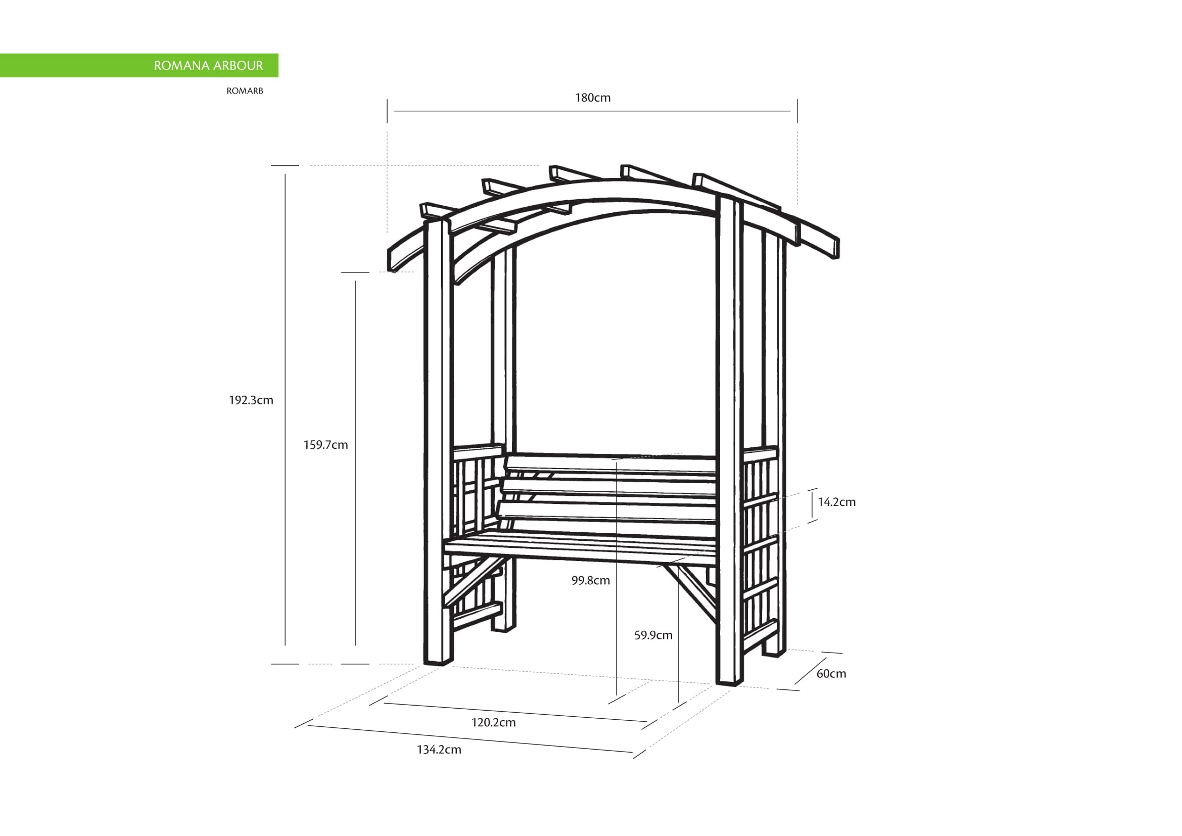 Shire Romana Pressure Treated Arbour