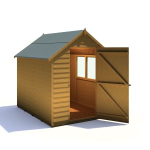 Shire Overlap Dipped Apex Wooden Garden Shed with window 7x5 - Garden Life Stores. 