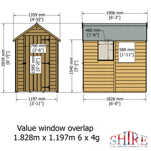 Shire Overlap Dipped Apex Wooden Garden Shed With Window 6x4 - Garden Life Stores. 