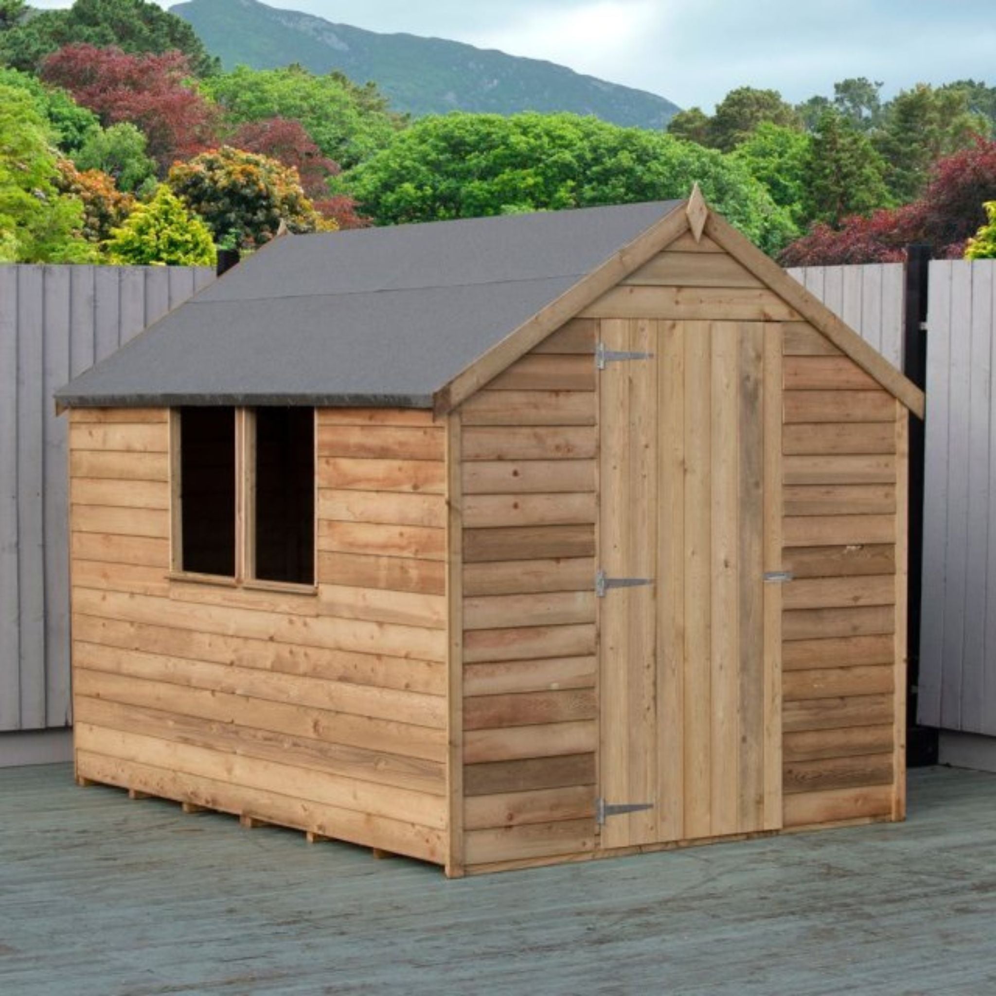 Shire Value 8 x 6 Single Door Overlap Pressure Treated Garden Shed Garden Life Stores