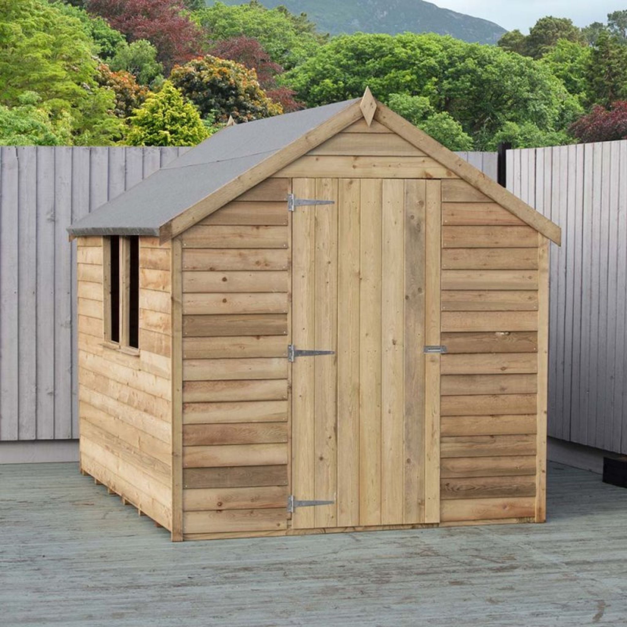 Shire Value 8 x 6 Single Door Overlap Pressure Treated Garden Shed Garden Life Stores