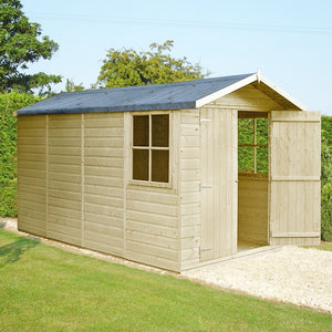 Shire Jersey Wooden Pressure Treated Shiplap Shed Double Door 7 x 13 - Garden Life Stores. 