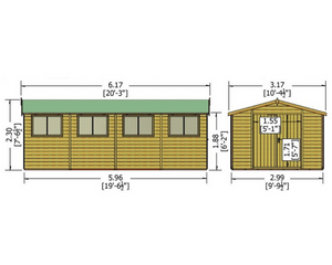 Shire Premium Shed Range Workspace Double Door 10x20