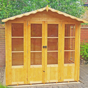 Shire Kensington Wooden Summerhouses 7 x 7 - Garden Life Stores. 