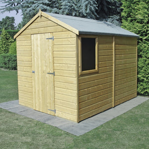 Shire Durham Wooden Pressure Treated Shiplap Shed Single Door 8 x 6 - Garden Life Stores. 