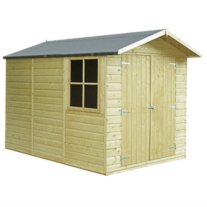 Shire Guernsey Wooden Pressure Treated Shiplap Shed Double Door 10 x 7 - Garden Life Stores. 