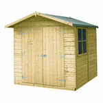 Shire Alderney Wooden Pressure Treated Shiplap Shed Single Door 7 x 7 - Garden Life Stores. 