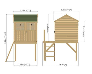 Shire Wooden Little Playhouses Bunny + Platfom 6x4 - Garden Life Stores. 