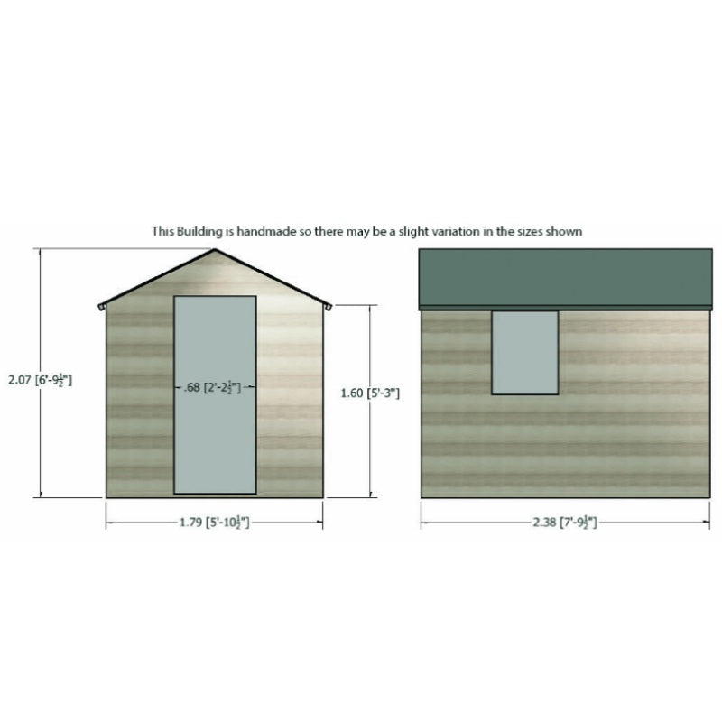 Shire Durham Wooden Pressure Treated Shiplap Shed Single Door 8 x 6 - Garden Life Stores. 