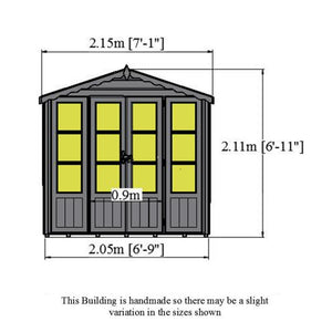 Shire Kensington Wooden Summerhouses 7 x 7 - Garden Life Stores. 