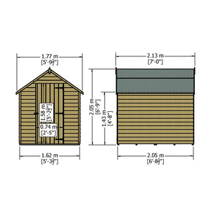 Shire Wooden Pressure Treated Super Value Overlap Single Door 7 x 5 - Garden Life Stores. 