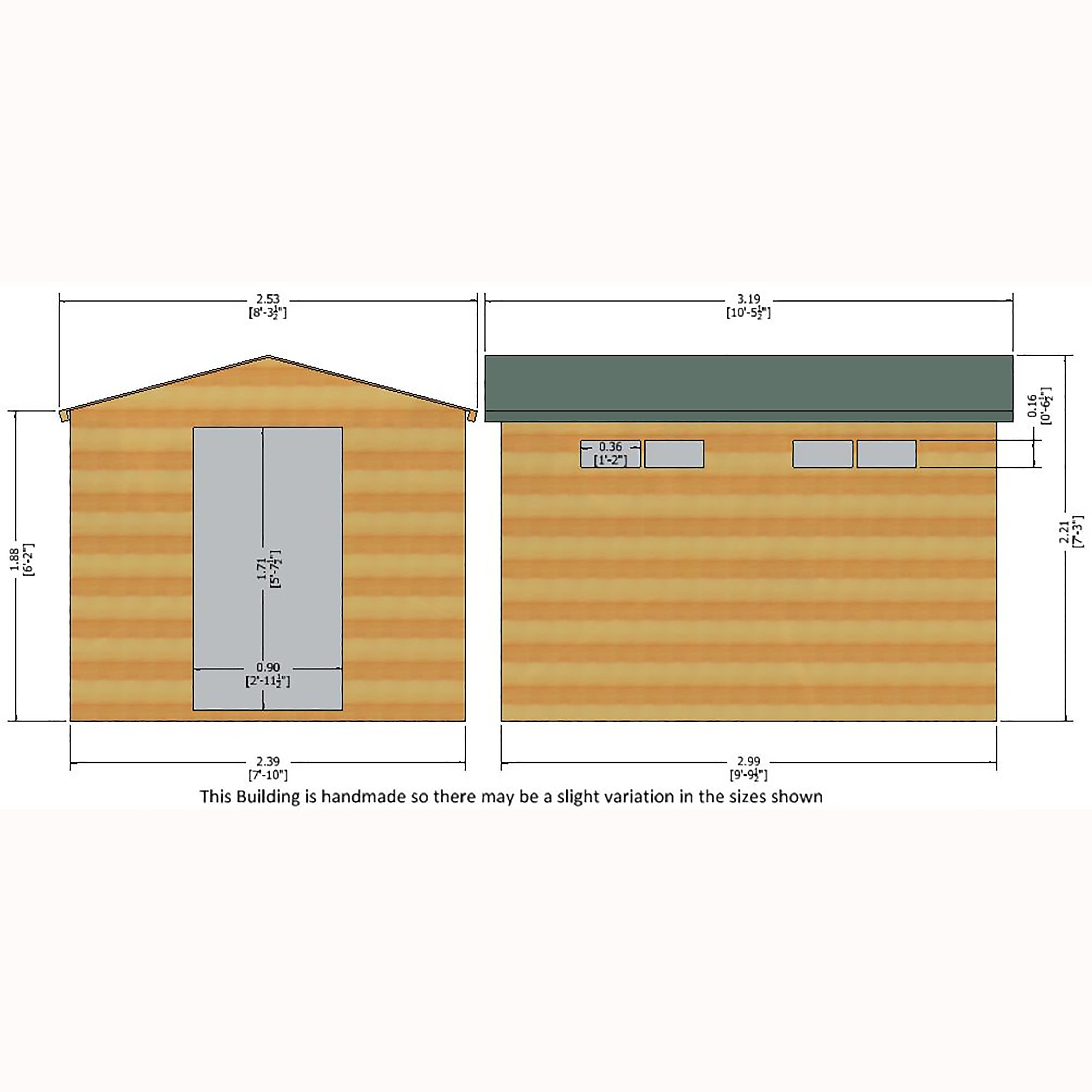 Shire Premium Shed Range Security Apex Single Door 10x8