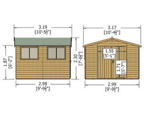 Shire Premium Shed Range Workspace Double Door 10x10