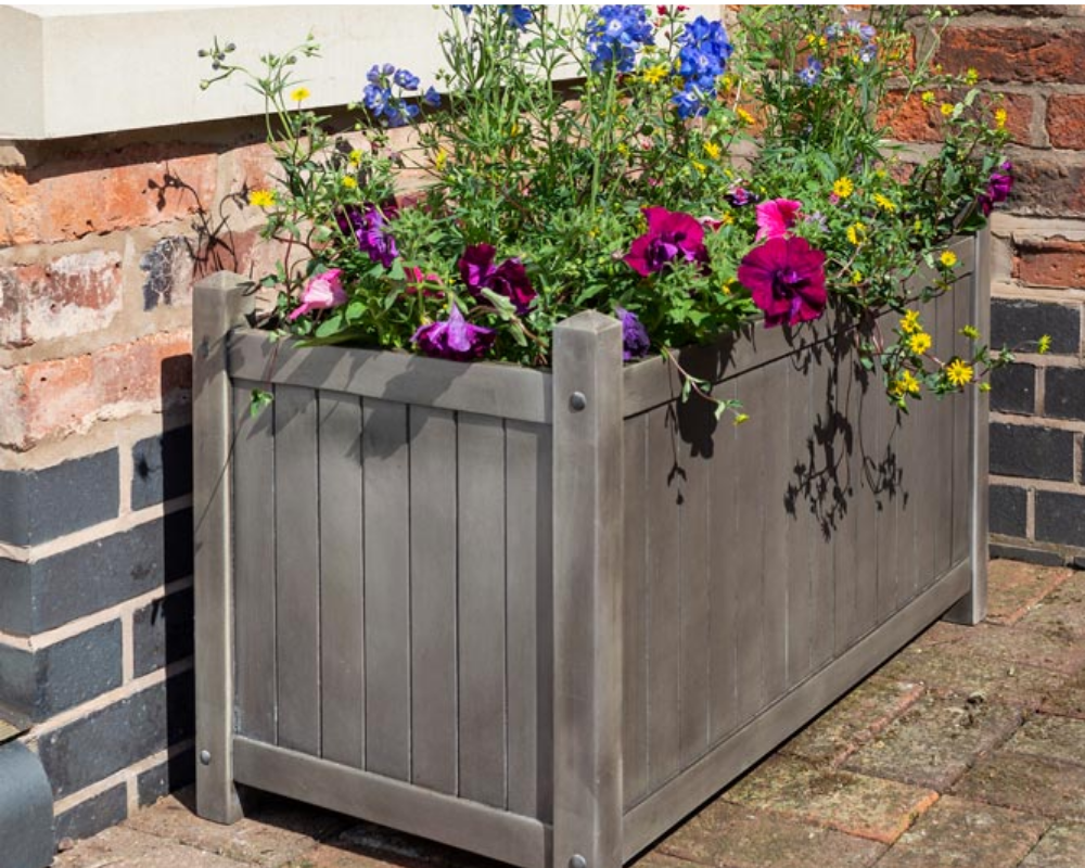 Rowlinsons Alderley Grey Rectangular Planter