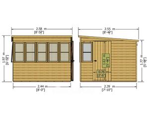 Shire Sun Pent Shed 8x8
