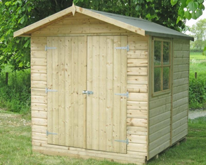 Shire Alderney Wooden Pressure Treated Shiplap Shed Single Door 7 x 7 - Garden Life Stores. 