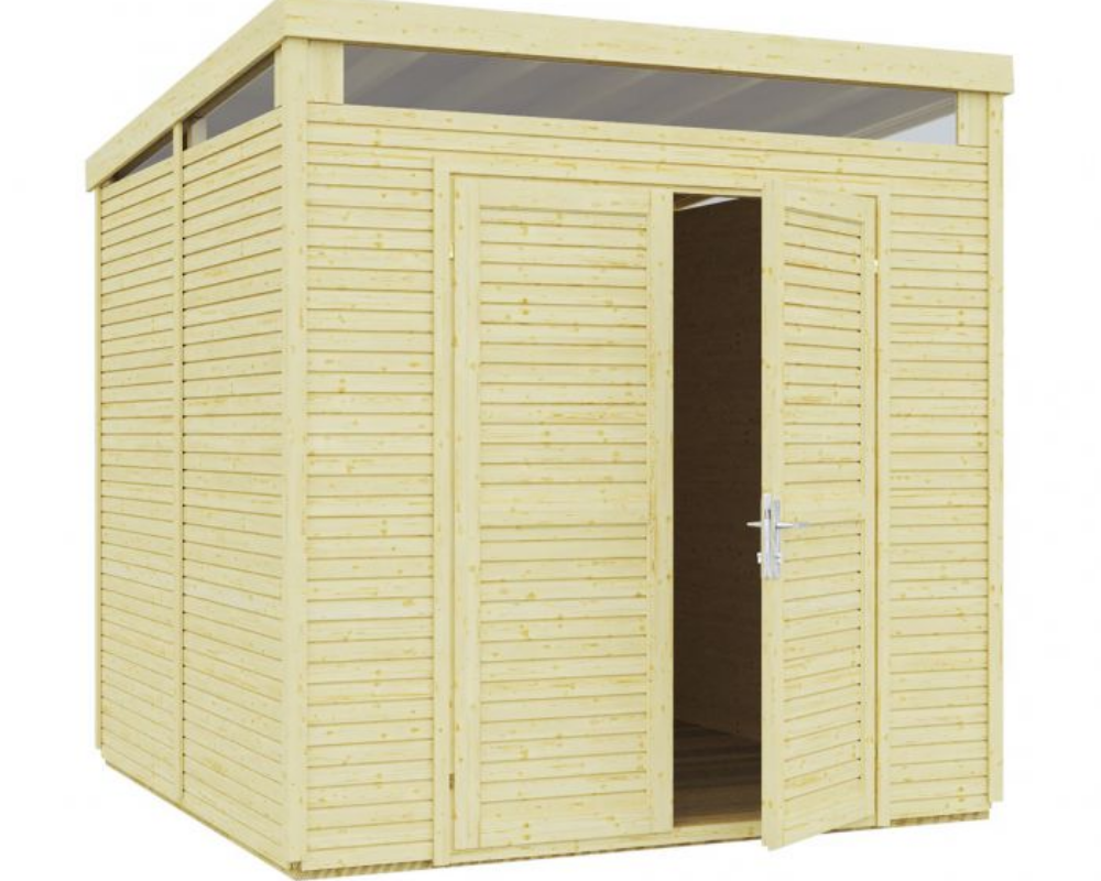 Rowlinsons 8x8 Pent Security Shed - Unpainted Natural Garden Paramount Building