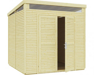 Rowlinsons 8x8 Pent Security Shed - Unpainted Natural Garden Paramount Building