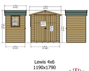 Shire Premium Shed Range Lewis Double Door Shed 4x6
