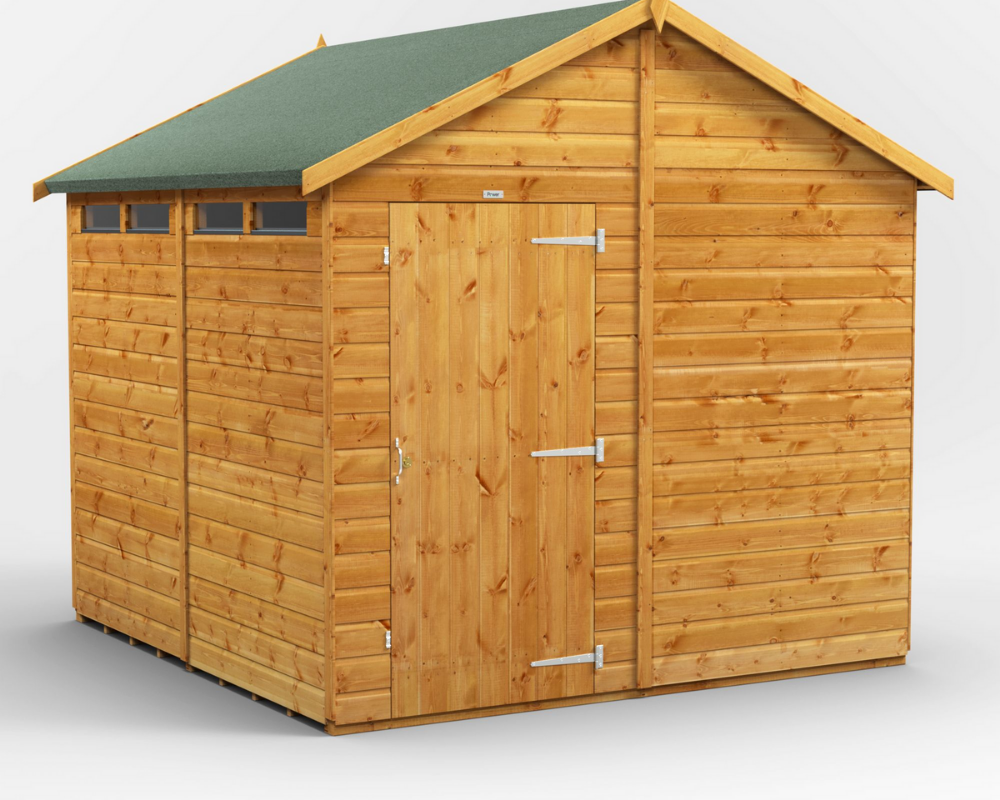 Power Security Apex Garden Shed 8x8