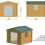 Shire Bradley 19mm Log Cabin 10x10