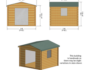 Shire Bradley 19mm Log Cabin 10x10