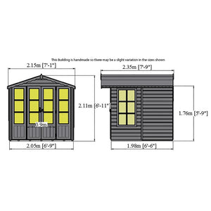 Shire Kensington Wooden Summerhouses 7 x 7 - Garden Life Stores. 