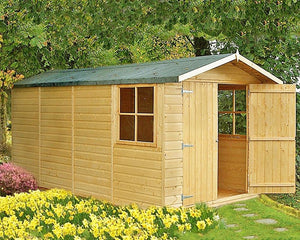 Shire Jersey Wooden Pressure Treated Shiplap Shed Double Door 7 x 13 - Garden Life Stores. 